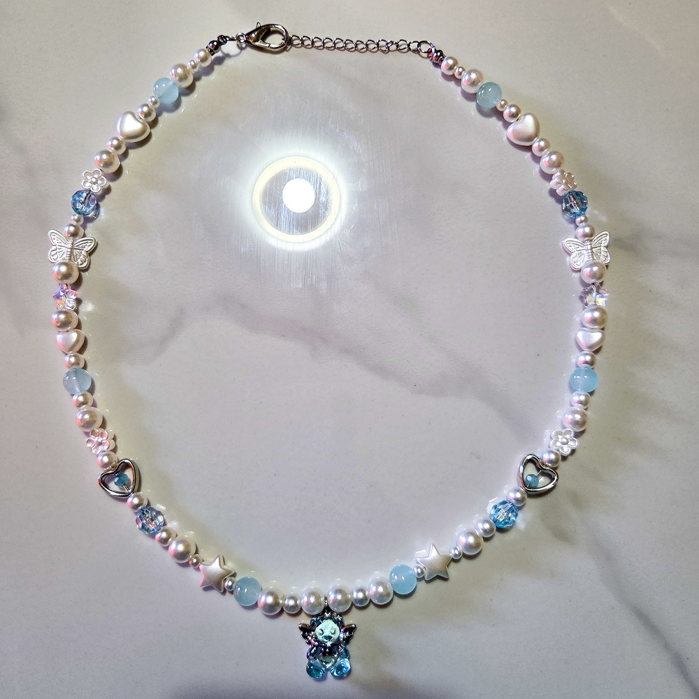 Elegant Blue and Silver Necklace